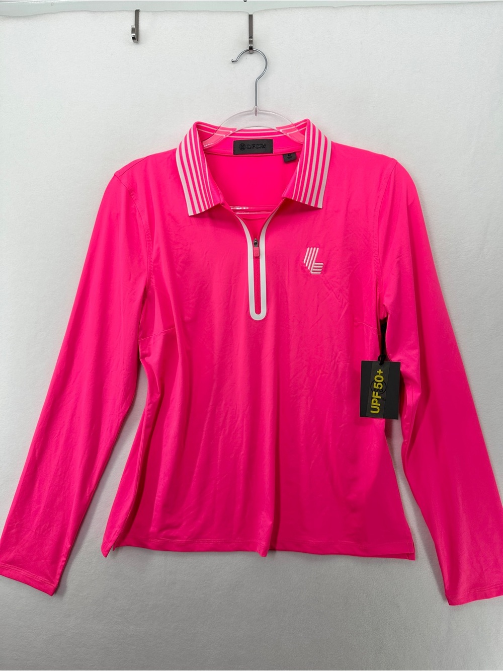 G/FORE Womens Silky Tech Nylon Zip Long Sleeve Golf Polo Size M New